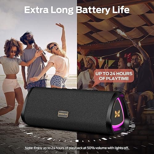 Monster Prism Bluetooth Speaker, Portable Wireless Speakers with 20W Stereo Sound, 24H Playtime, IPX6 Waterproof, TWS Pairing, Bluetooth 6.0, AUX & TF-Card Input, for Home/Outdoors/Beach/Travel thumbnail 4