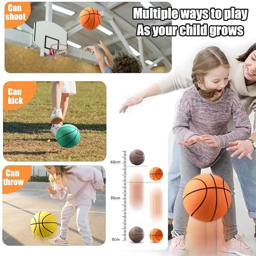 Sprstar Silent Basketball Size 7 (29.5") - Upgrade Foam Basketball Arcade Game Indoor,Ball for Quiet Dribbling and Indoor Training,Pro PU Foam Ball – Higher Bounce thumbnail 5