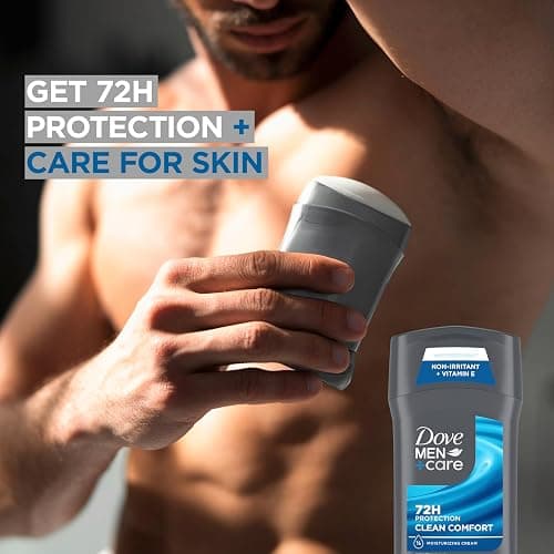 Dove Men+Care Antiperspirant Deodorant Stick 4 Count Clean Comfort 72-Hour Sweat & Odor Protection Antiperspirant for Men With 1/4 Moisturizing Cream 2.7 oz thumbnail 6