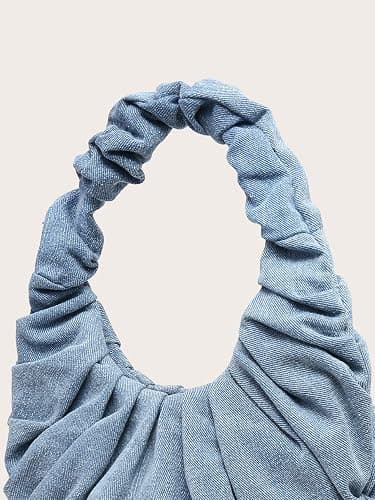 Verdusa Women's Pleated Denim Clutch Bag thumbnail 5