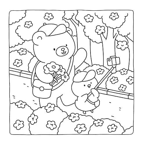 Gummy & Pecky: Super Cute Coloring Book for Adults and Teens about Besties and Their Heartwarming Adventures thumbnail 6