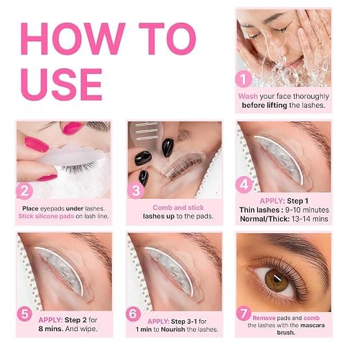 Korean Lash Lift Kit - 5 Sets At Home Eyelash Perm Kit with Upgraded Glue, Eyelash Lift Kit, DIY Lash Perm Easy for Beginner & Professional, Semi Permanent Perming Wave Suitable For Salon & Home thumbnail 5