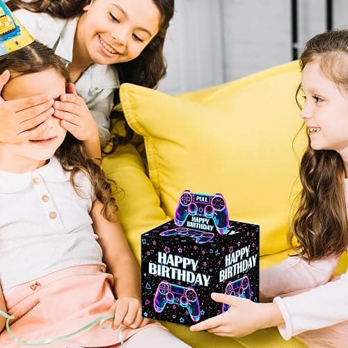 Neon Video Game Birthday Money Box for Cash Pull, Happy Birthday Boxes Gifts for Money Pull Out Card, 50Pcs Transparent Bags thumbnail 5