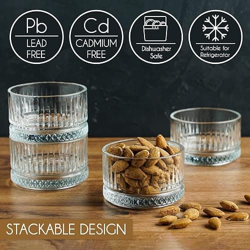 Crystalia Premium Bols à Dessert en Verre, Lot de 4 Bols en Verre, 235ml, 100% SANS PLOMB Bol à Crème Glacée, Verres à Dessert Bol de Service pour Sundae, Empilables Bols de Service à Fruits thumbnail 5