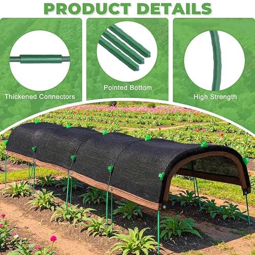 2026 Upgraded Garden Shade Cloth Kit 78.7"x59" Garden Shade Cloth for Plants Heat Protection with 5 Sets Garden Hoops for Raised Beds 75% Sunblock Shade Cloth Row Cover for Outdoor Plant Vegetables thumbnail 7