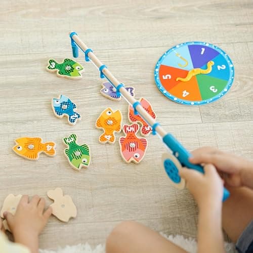 Melissa & Doug Catch & Count Wooden Fishing Game With 2 Magnetic Rods thumbnail 7
