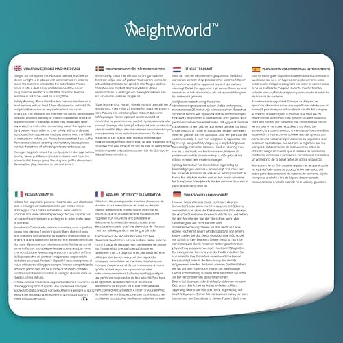 WeightWorld Plataforma Vibratoria - 99 Velocidades, Masajeador, Altavoz Bluetooth y Bandas Elásticas - Plataforma Vibración Muscular para Hacer Ejercicio en Casa con Mando a Distancia y 5 Programas thumbnail 7