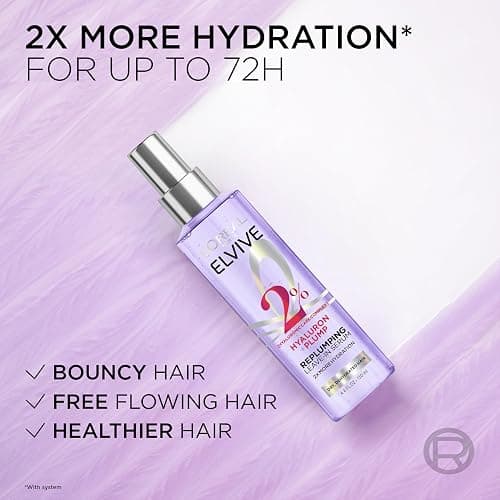 L'Oreal Paris Elvive Hyaluron Plump Moisture Plump Hair Serum for Dehydrated, Dry Hair with Hyaluronic Acid Care Complex, Paraben-Free, 4.4 Fl Oz - Sandalwood - 4.4 Fl Oz (Pack of 1) thumbnail 6