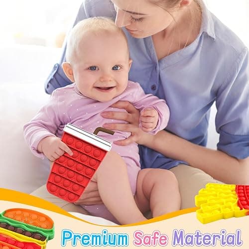 3 Pcs Fidget Sensory Toys, Push Bubble Poppers Hamburger French Fries Drinks Bulk Sets,Silicone Stress Relief Toy for Toddler Kids Boys Girls Adults,Birthday Gifts Party Favors,Classroom Prizes thumbnail 4