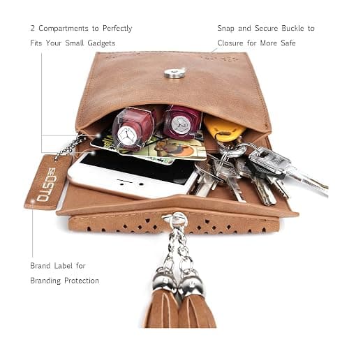 seOSTO Womens Small Crossbody Bag For Woman, Tassel Wallet Purse，Gifts For Teenage Girls thumbnail 7
