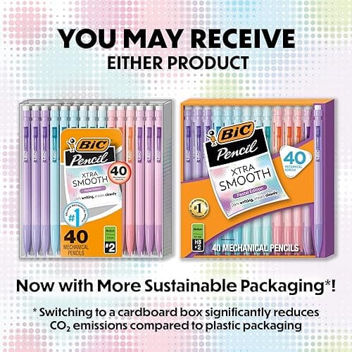 BIC Xtra-Smooth Pastel Mechanical Pencils with Erasers, Medium Point (0.7mm), 40-Count Pack, Bulk Mechanical Pencils for School or Office Supplies thumbnail 2