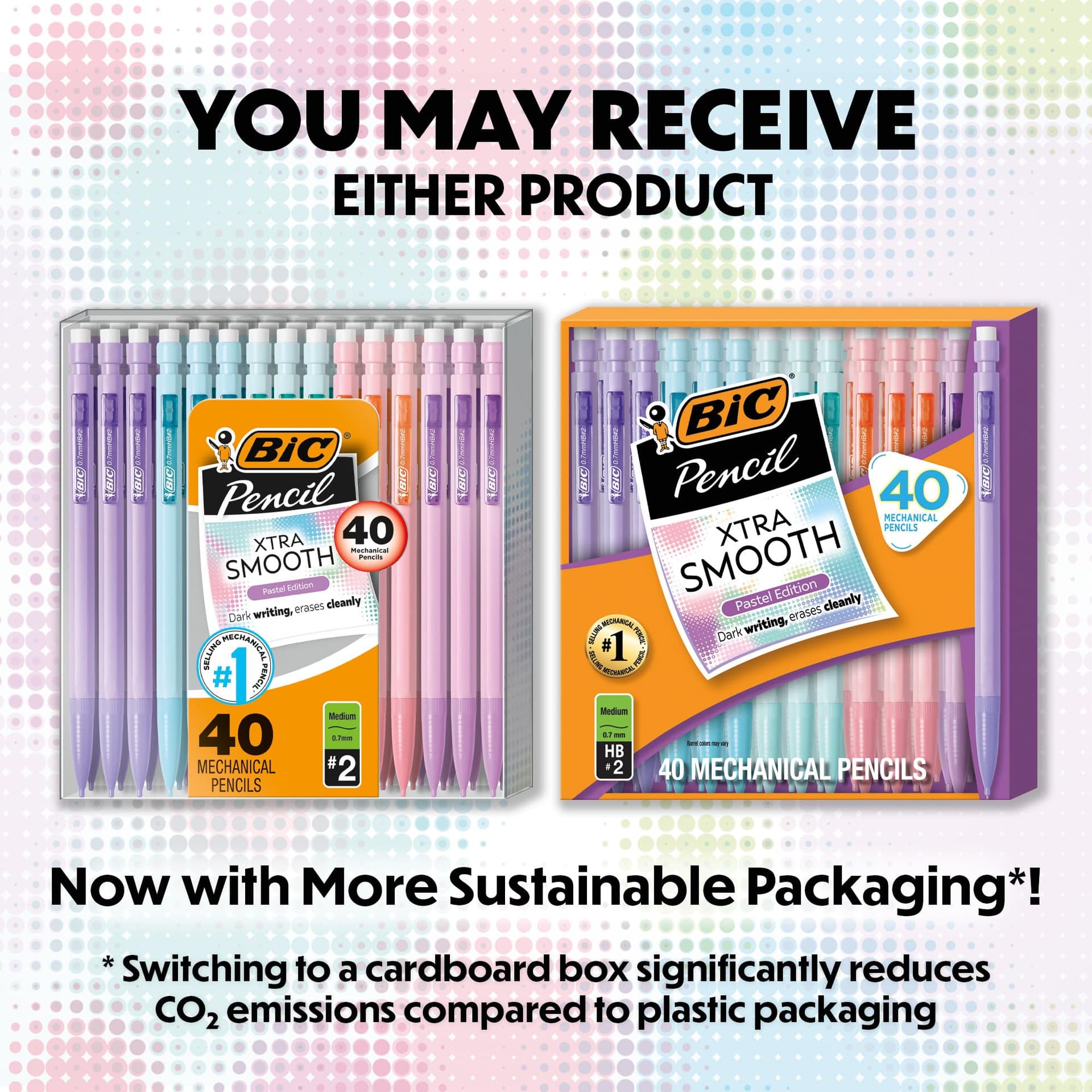 BIC Xtra-Smooth Pastel Mechanical Pencils with Erasers, Medium Point (0.7mm), 40-Count Pack, Bulk Mechanical Pencils for School or Office Supplies thumbnail 2