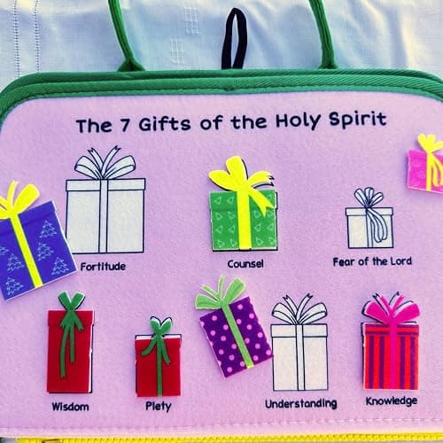 My Pray & Play Busy Board Book - Quiet Felt Activity Book for Catholic Children -Interactive Learning Tool for Mass, Church, Travel, and Bible Learning - Brother Francis/Saintly Heart thumbnail 7