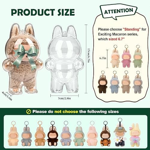 Clear Protective Cases for Monsters Exciting(V1&V3)- Includes Independent Hanging Kit & Dual Stabilization Tape, Suitable for Indoor Collection Display and Outdoor Showcase - Standing-1pack thumbnail 2