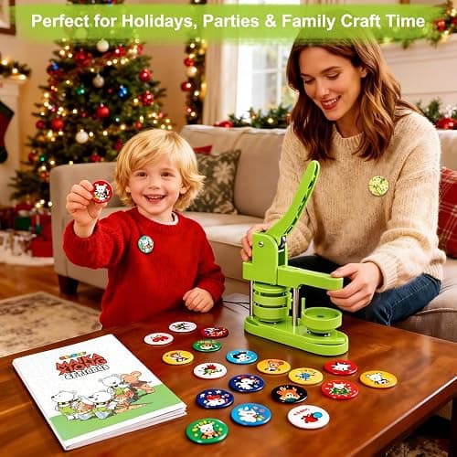 MK.Bear Button Maker Machine 58mm (2.25 in) Installation-Free, DIY Button Pin Maker Machine, Badge Punch Press with Free 100pcs Badge Supplies & Pictures & Circle Cutter & Magic Book thumbnail 2