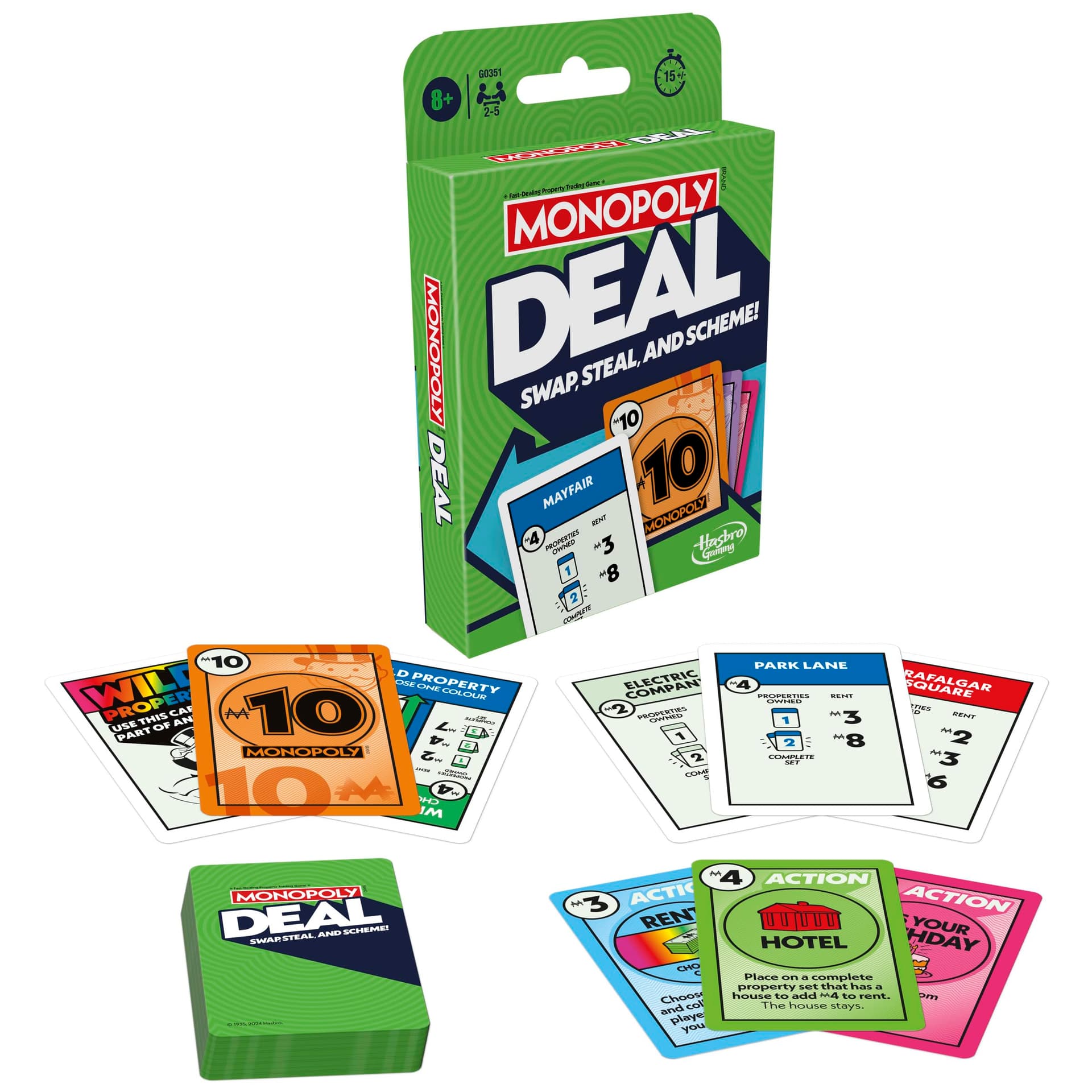 Monopoly Deal Card Game | Quick-Playing Card Game | Fun Games for Families and Kids | Ages 8 and Up | 2 to 5 Players | 15 Mins. | Travel Games s - Image 1