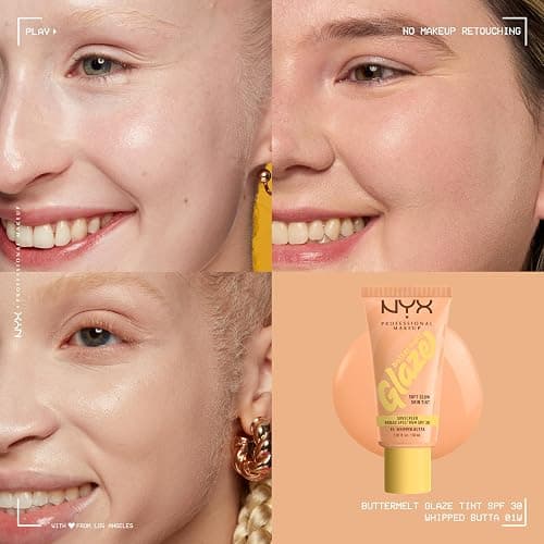 NYX PROFESSIONAL MAKEUP Buttermelt Glaze Soft Glow Skin Tint with SPF 30, Up To 12HR Wear, 01 Whipped Butta thumbnail 3