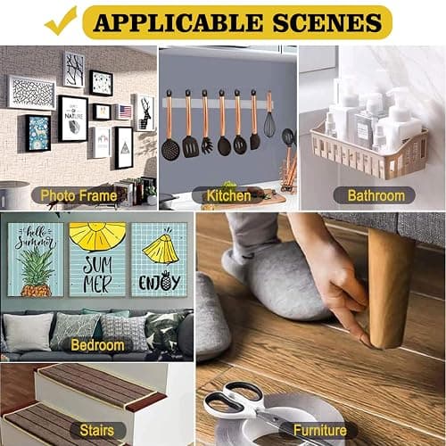 Double Sided Mounting Tape,1.2" x 200",Heavy Duty Removable Nano Adhesive Tape for Walls,Adhesive Strips Strong Sticky Gel Grip Tape,Transparent Poster Tape Wall Tape for Picture Carpet Decoration thumbnail 5