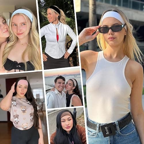 DiyJibb Headbands for Women - 12Pcs Non-Slip Cotton Cloth Headbands for Women's Hair Accessories,Fashion Sports Hair Bands & Ties,Soft Fabric for Yoga,Running,Workout thumbnail 9