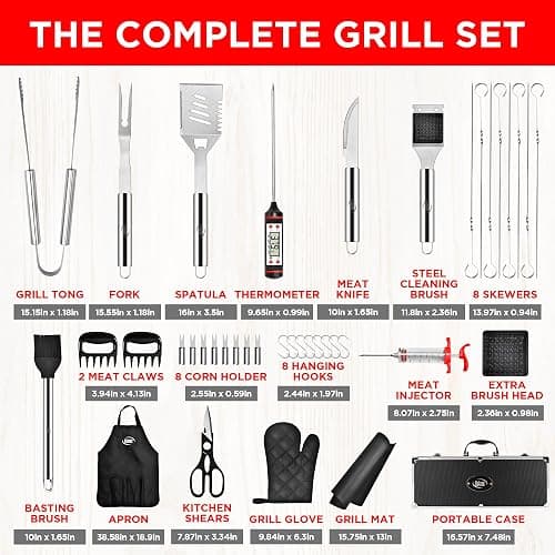 Kaluns BBQ Accessories, Complete Grill Set Dad Gifts for Christamas, 40 Pcs Premium Heavy Duty Stainless Steel Barbecue Grill Accessories for Outdoor Grill Gifts for Men Dad thumbnail 4