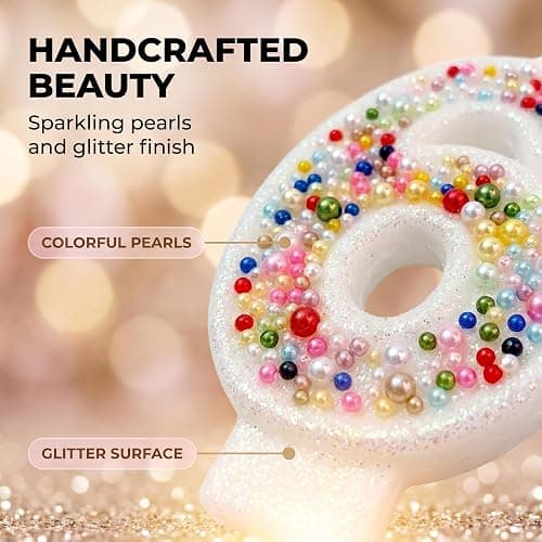 Birthday Candles, Pearl Sequin Number Candle Party Supplies (Number-22) thumbnail 6