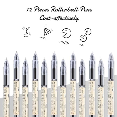 Chinco 12 Pieces 0.35 mm Black Gel Ink Pen Japanese Stationery Extra Fine Chinese Ballpoint Pen for Office School Korean Stationery Supply thumbnail 6