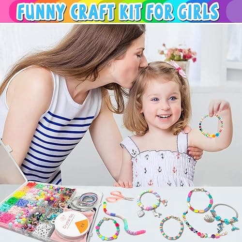 leitait Girls Toys Bracelet Making Kit -3400pcs Charm Jewelry Making Kit Supplies,Unicorn/Mermaid Crafts Birthday Christmas Gifts for Girls Ages 5 6 7 8 9 10 11 12 Years Old thumbnail 3
