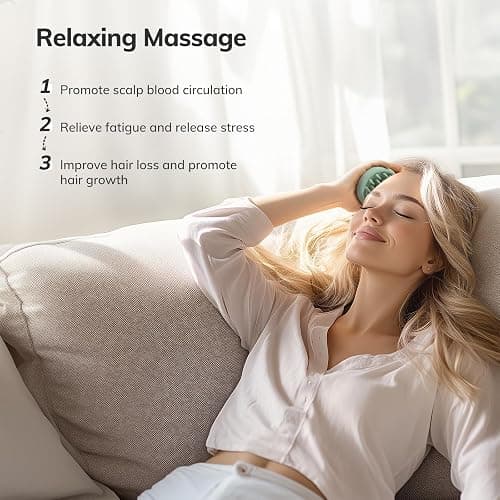 Sndyi Silicone Scalp Massager Shampoo Brush, Scalp Brush for Hair Growth and Head Massage, Scalp Scrubber/Exfoliator for Dandruff Removal, Silicone Hair Scalp Massager, Wet & Dry Use, Fir Green thumbnail 6