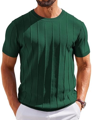 COOFANDY Men's Knit Sweater Ribbed Pullover - Image 1