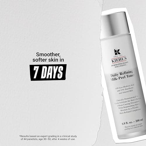 Kiehl's Daily Refining Milk-Peel Toner, Gentle Exfoliating Facial Toner, Refines Skin Texture, Brightens & Softens Skin, Restores Moisture, with Lipo-Hydroxy Acid & Almond Milk - 6.8 fl oz thumbnail 4