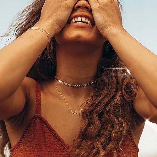 Dremmy Studios Cross Pendant Necklace for Women 14K Gold Plated Cubic Zirconia Evil Eye Butterfly Angel Wing Disc Coin Necklace Minimalist Religious Faith Jewelry Gift for Women thumbnail 9