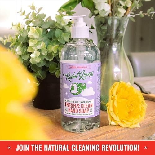 Rebel Green Fresh & Clean Hand Soap - Natural Liquid Hand Soap for Bathroom & Kitchen - Unscented, 12 Fl oz, Pack of 2 thumbnail 5