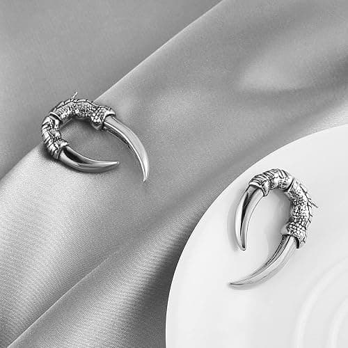 HZMAN Stainless Steel Dragon Claw Stud Earrings for Men Women Gothic Punk Piercing Sharp Claw Earring Jewelry Gift thumbnail 4