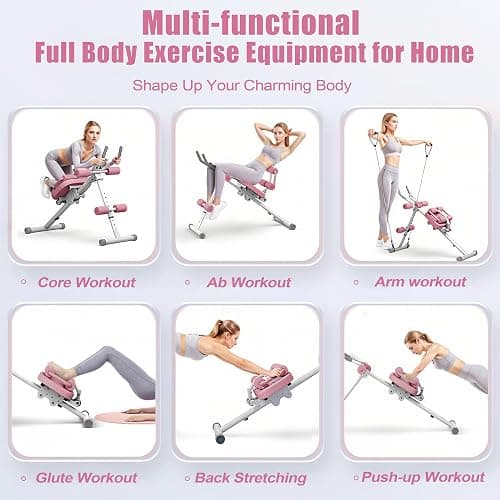 EPHESPORT Multifunctional Ab Machine, Adjustable Ab Workout Equipment, Ab ＆ Sit Up Machine for Stomach Workout, Foldable Abdominal Trainer With Knee and Back Protection, Full Body Workout for Home Gym thumbnail 2