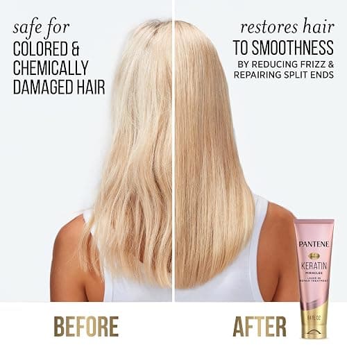 Pantene Keratin Leave-In Conditioner with Argan Oil, Protein Treatment for Dry, Damaged & Color-Treated Hair, Repairs Split Ends & Protects from Damage, Formaldehyde-Free, 8.4 Fl Oz thumbnail 3