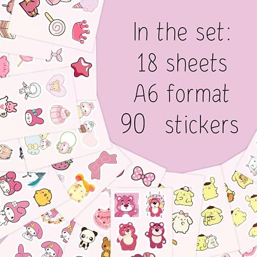 BulbaCraft Cutecore Stickers, Cute Anime Stickers for Water Bottle and Laptop - Cutecore Party Supplies & Decorations, Waterproof Vinyl Decals, Aesthetic Stickers, Gifts for Women & Men thumbnail 3
