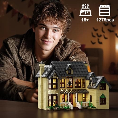 Horror House Building Block Set, Scary Movie Haunted House Model Compatible with Lego Horror House Building Toy, Halloween Decoration Gift for Man, Woman or Horror Film Fans 18+(1275Pcs) thumbnail 7