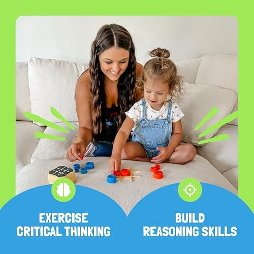 GiiKER Tic Tac Toe Bolt Game, Original 3-in-1 Handheld Games, Portable Travel Games for Car Ride, Toys Gift Idea for Kids and Adults, Stocking Stuffers Birthday Gifts for Boys Girls - Green thumbnail 4