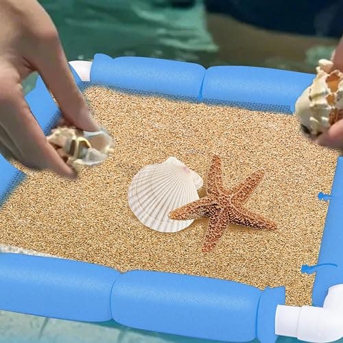 WodGod Shark Tooth Sifter,Plastics Net,Lightweight Floating Sand Sifter for Shark Teeth and Fossil Hunting, Durable with Comfortable Grip and Wrist Strap,Blue thumbnail 2