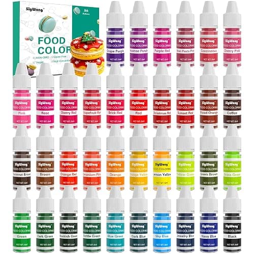 Food Coloring - 36 Color Concentrated Liquid Food Coloring Set - Neon Liquid Food Color Dye for Baking, Decorating, Icing, Cooking, Slime Making Kit and DIY Crafts, 6ml Bottles (0.25 Fl. Oz) - Image 1