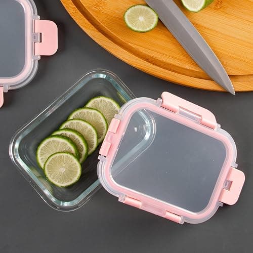 C CREST 12 Pack Premium Glass Food Storage Containers with lids Set | Freezer/Oven/Dishwasher Safe Food Storage Containers for Pantry and Kitchen | Meal Prep Container for Lunch thumbnail 9