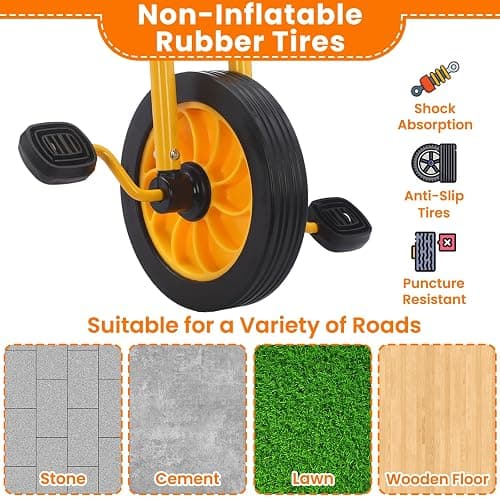 WOGDKS Kids Tricycle for Ages 3-8, Double Kids Trike with Passenger Seat | Preschool Tricycles Ages 3-5, Airless Rubber Tires, Adjustable Seat, Carbon Steel Frame, Gift for Boys Girls Ages 3-8 thumbnail 4