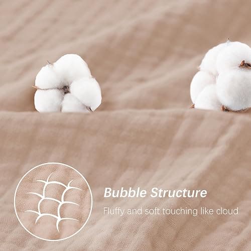 SWEET DOLPHIN Muslin Hooded Baby Bath Towels - 2 Pack 100% Cotton Towel for Babies, Infants, Toddlers - 32x32Inch - Highly Absorbent and Newborn Essential, Brown - Brown - 32 x 32 Inch （Pack of 2） thumbnail 6