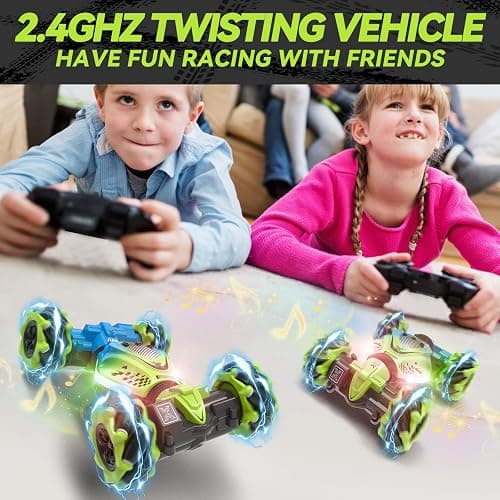 Dysaim Gesture RC Car Hand Controlled Stunt Car for 6-12 yr Boys Girls, 2.4GHz Remote Control Gesture Sensor Toy Drift Twist with Light Music for Kids Birthday Xmas Gift thumbnail 6