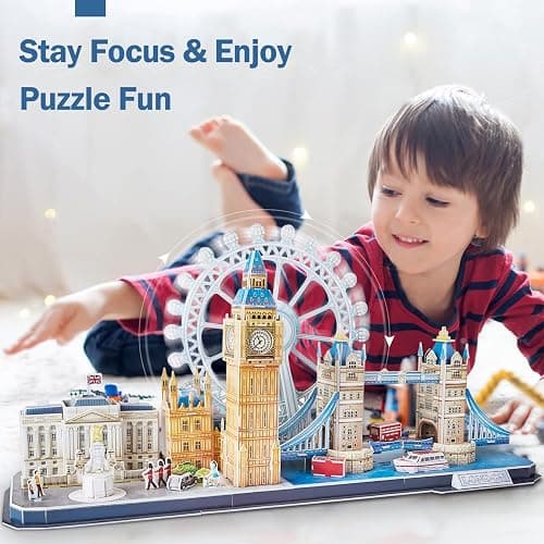 CubicFun 3D Puzzles for Kids Ages 8-10 - London City | STEM Projects Arts Crafts for Girls Ages 8-12 - 3D Puzzle Birthday Gifts for 8 Year Old Girls, Birthday Toys, Valentine Gift thumbnail 4