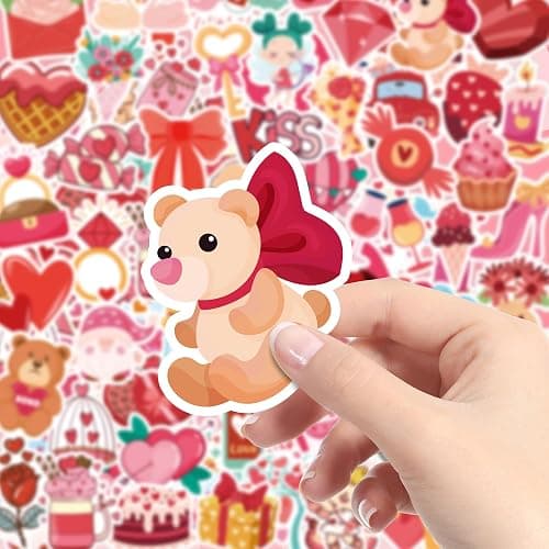 Valentines Party Favors | 100 PCS Valentines Stickers - Toddler Valentine's Day Gifts for School Classroom | Heart Stickers for Boys Girls | Crafts Accessories Treats thumbnail 3