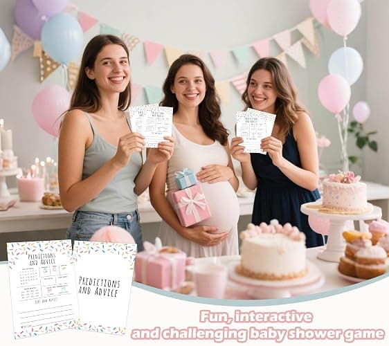 Sprinkle Predictions and Advice Game, Pack of 30 Game Cards, Sprinkle Baby Shower Game, Gender Reveal Party Decorations, Gender Neutral - KR44 thumbnail 5