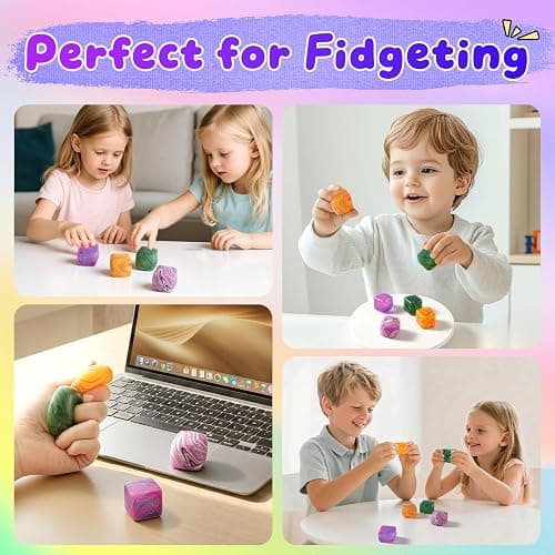 4 Pack Squishy Fidget Toys Stress Cube Bulk, Squishies Slow Rising Stress Balls for Adults Kids, Sensory Fidget Toys for Anxiety Relief, Small Squishy Toys for Classroom Prizes Party Favors thumbnail 5