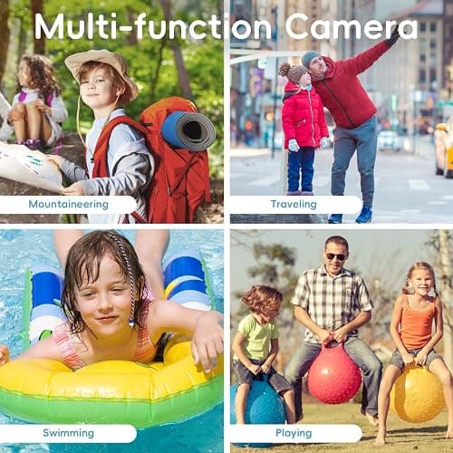 Maxmango D70 4K Underwater Digital Camera - 48MP 10FT Waterproof Camera for Snorkeling - Dual Screen Selfie Compact Floatable Camera with 32GB Card - Point and Shoot Digital Cam 1200mAh Battery -Blue thumbnail 7