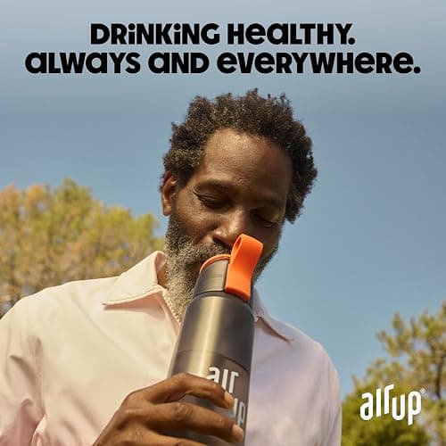 air up® water bottle (16oz) Steel Black + 5x pods Flavor Fiesta | Sugar free flavor pods & Water bottles with straw | Flavored water bottle thumbnail 6